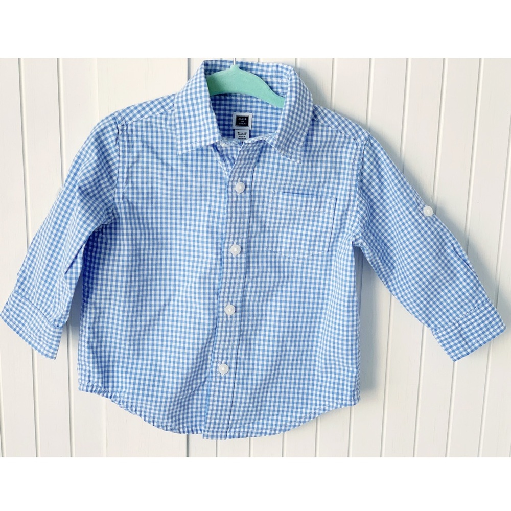 Janie and Jack Boys Gingham Button Up